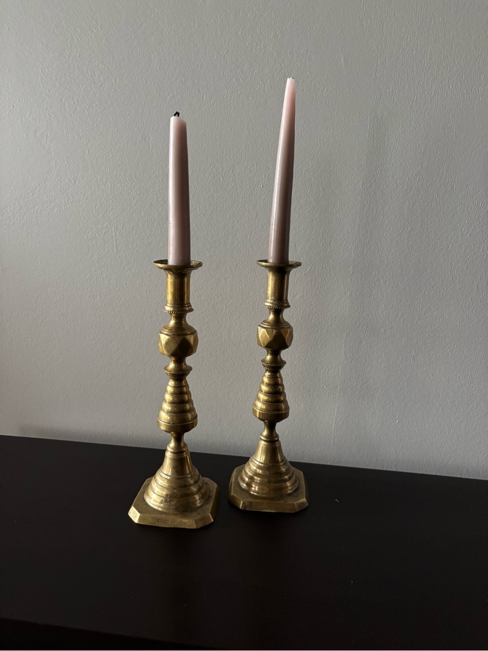 Brass Taper Candle Holders - Set of 2